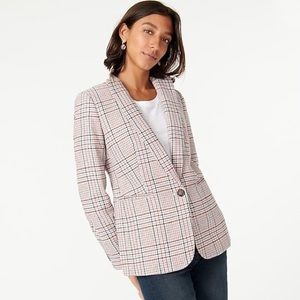 J. Crew Parke blazer in ivory plaid Italian wool